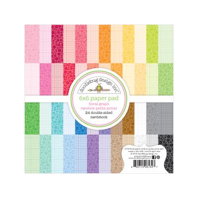 Doodlebug Floral-Graph Designpapier - Rainbow Petite Prints